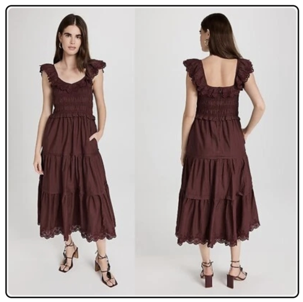 Madewell Burgundy Midi Dress